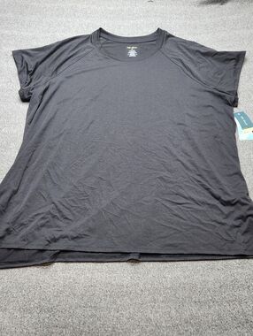 Tek Gear Black Athletic T Shirt Womens 3X Performance Stretch Gym Tee